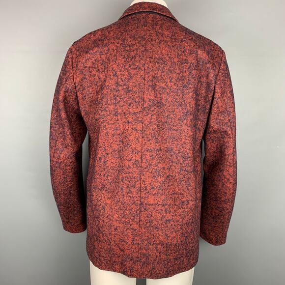 JIL SANDER Size 40 Brick & Black Tweed Wool Blend Notch Lapel Sport Coat - Picture 3 of 5